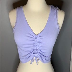 Purple scrunch tank top